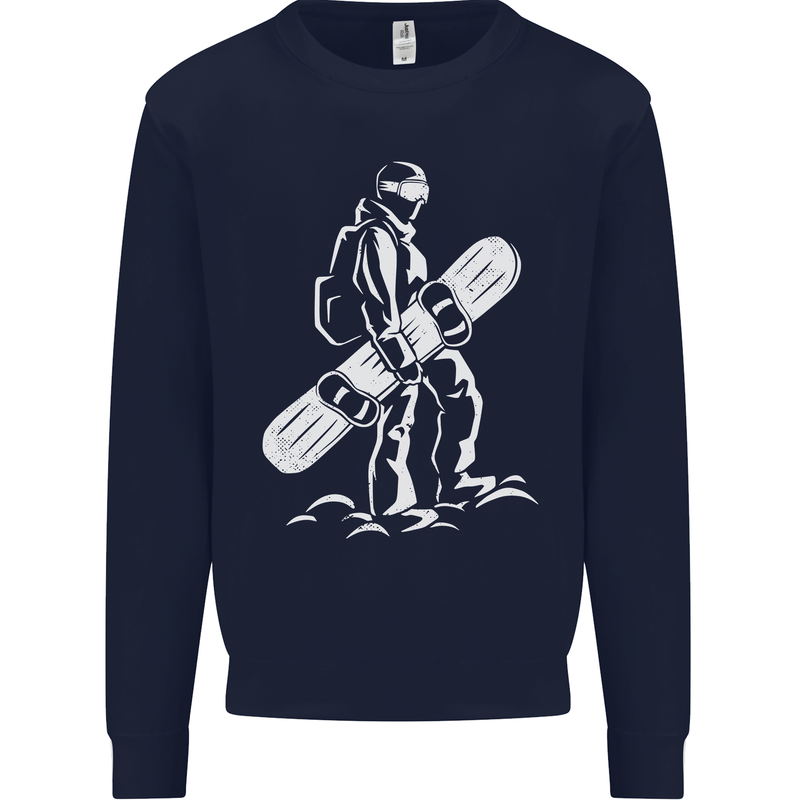 A Snowboarder Snowboarding Kids Sweatshirt Jumper Navy Blue