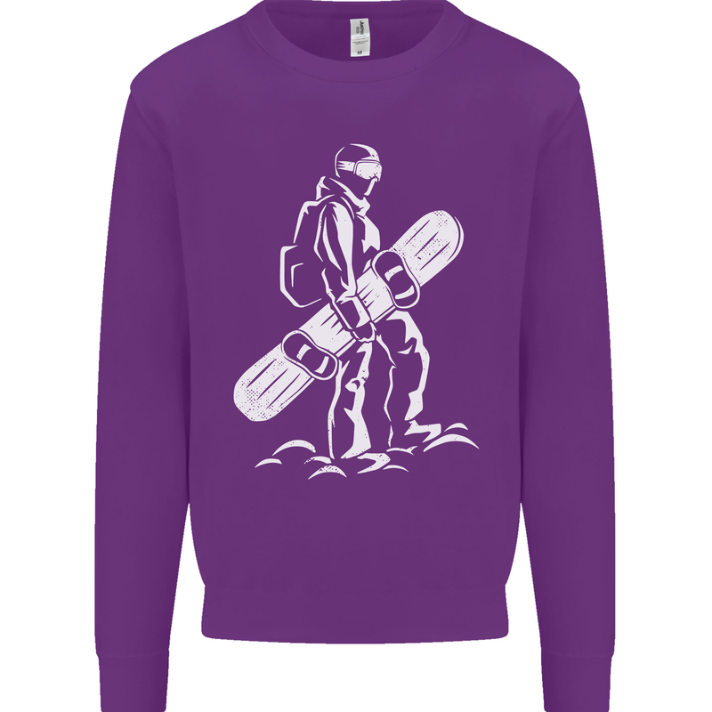 A Snowboarder Snowboarding Kids Sweatshirt Jumper Purple