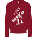 A Snowboarder Snowboarding Kids Sweatshirt Jumper Red