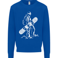 A Snowboarder Snowboarding Kids Sweatshirt Jumper Royal Blue