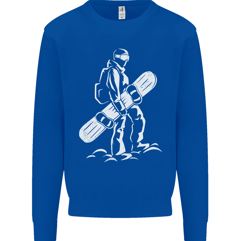 A Snowboarder Snowboarding Kids Sweatshirt Jumper Royal Blue