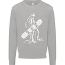 A Snowboarder Snowboarding Kids Sweatshirt Jumper Sports Grey