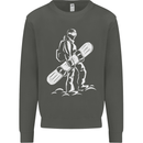 A Snowboarder Snowboarding Kids Sweatshirt Jumper Storm Grey
