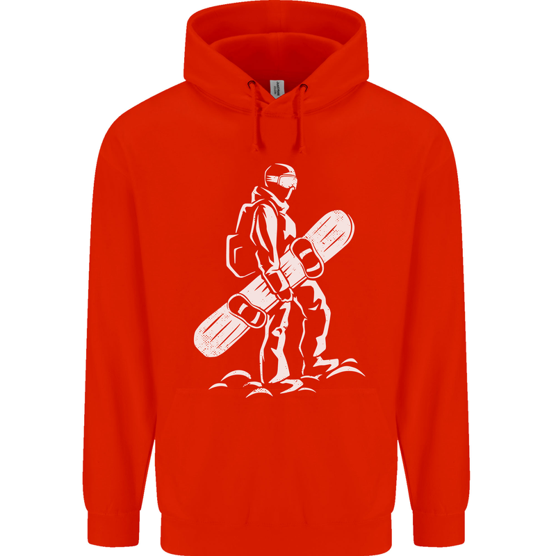 A Snowboarder Snowboarding Mens 80% Cotton Hoodie Bright Red
