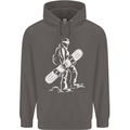 A Snowboarder Snowboarding Mens 80% Cotton Hoodie Charcoal