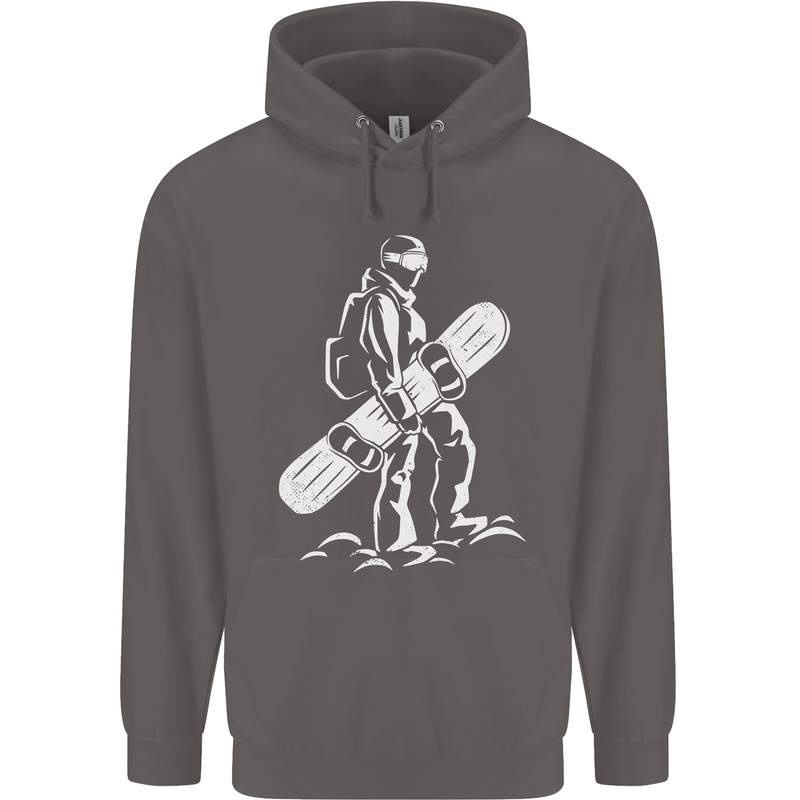 A Snowboarder Snowboarding Mens 80% Cotton Hoodie Charcoal