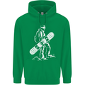 A Snowboarder Snowboarding Mens 80% Cotton Hoodie Irish Green