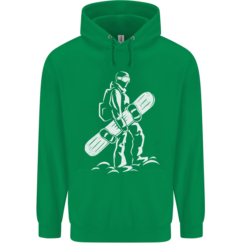 A Snowboarder Snowboarding Mens 80% Cotton Hoodie Irish Green