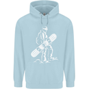 A Snowboarder Snowboarding Mens 80% Cotton Hoodie Light Blue