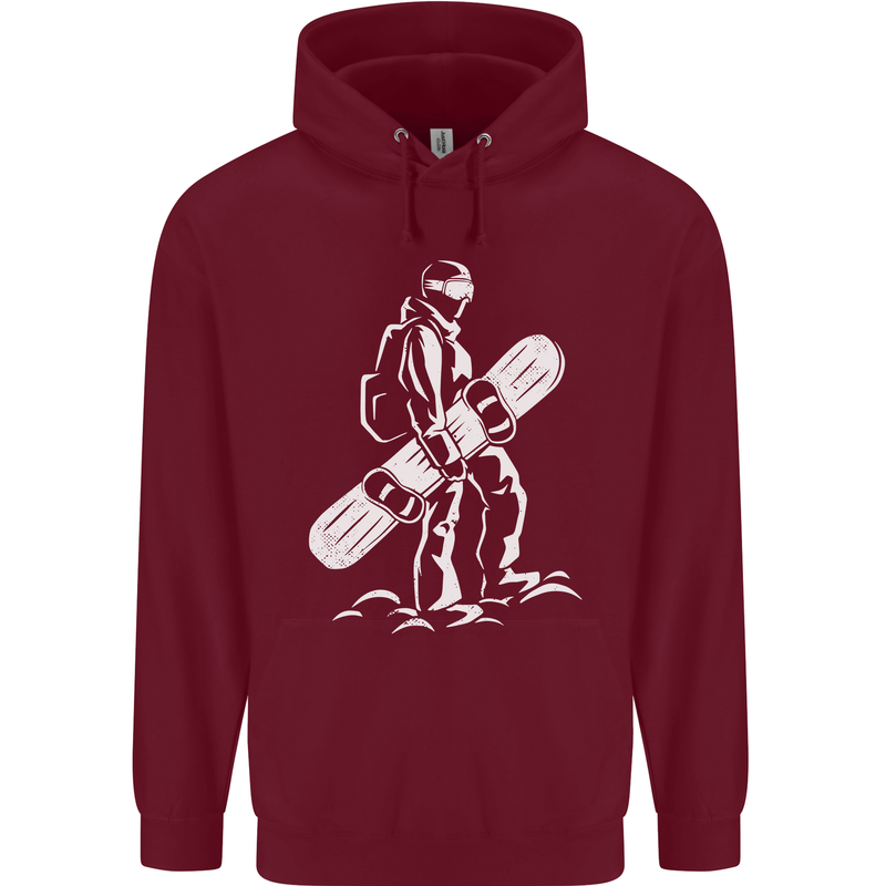 A Snowboarder Snowboarding Mens 80% Cotton Hoodie Maroon