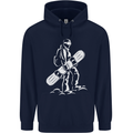 A Snowboarder Snowboarding Mens 80% Cotton Hoodie Navy Blue