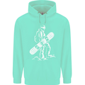 A Snowboarder Snowboarding Mens 80% Cotton Hoodie Peppermint