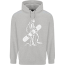 A Snowboarder Snowboarding Mens 80% Cotton Hoodie Sports Grey