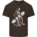 A Snowboarder Snowboarding Mens Cotton T-Shirt Tee Top Dark Chocolate
