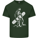 A Snowboarder Snowboarding Mens Cotton T-Shirt Tee Top Forest Green
