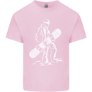 A Snowboarder Snowboarding Mens Cotton T-Shirt Tee Top Light Pink