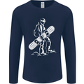 A Snowboarder Snowboarding Mens Long Sleeve T-Shirt Navy Blue