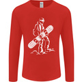 A Snowboarder Snowboarding Mens Long Sleeve T-Shirt Red