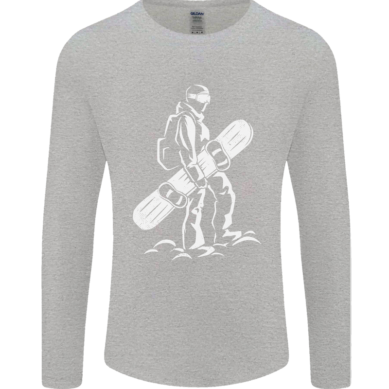 A Snowboarder Snowboarding Mens Long Sleeve T-Shirt Sports Grey