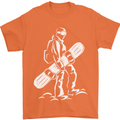 A Snowboarder Snowboarding Mens T-Shirt 100% Cotton Orange