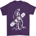 A Snowboarder Snowboarding Mens T-Shirt 100% Cotton Purple