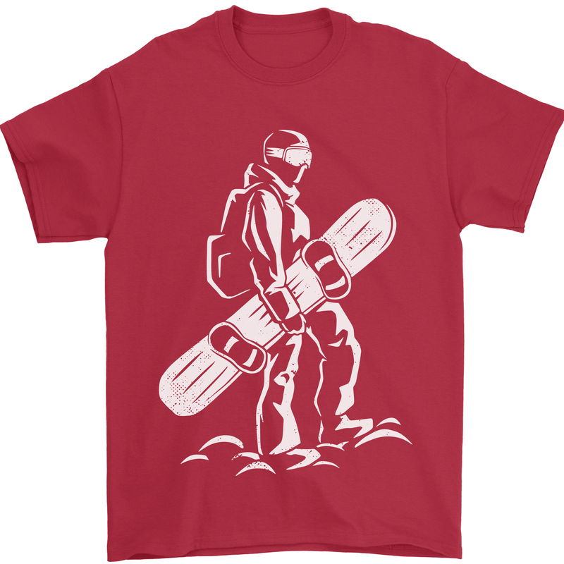 A Snowboarder Snowboarding Mens T-Shirt 100% Cotton Red