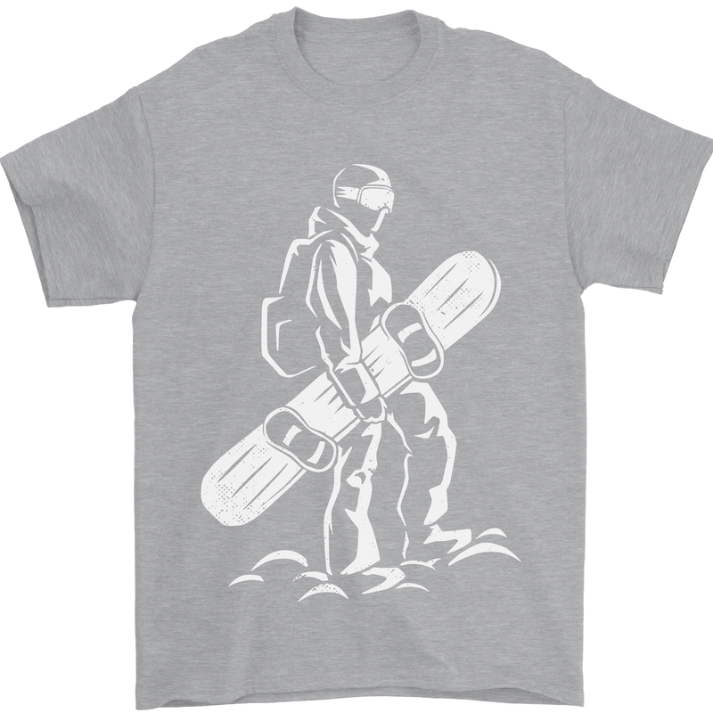 A Snowboarder Snowboarding Mens T-Shirt 100% Cotton Sports Grey