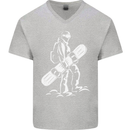 A Snowboarder Snowboarding Mens V-Neck Cotton T-Shirt Sports Grey