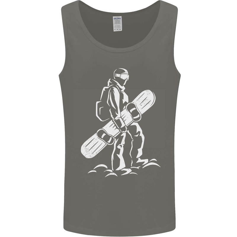 A Snowboarder Snowboarding Mens Vest Tank Top Charcoal