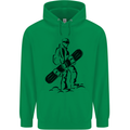 A Snowboarder Snowboarding Winter Sports Childrens Kids Hoodie Irish Green