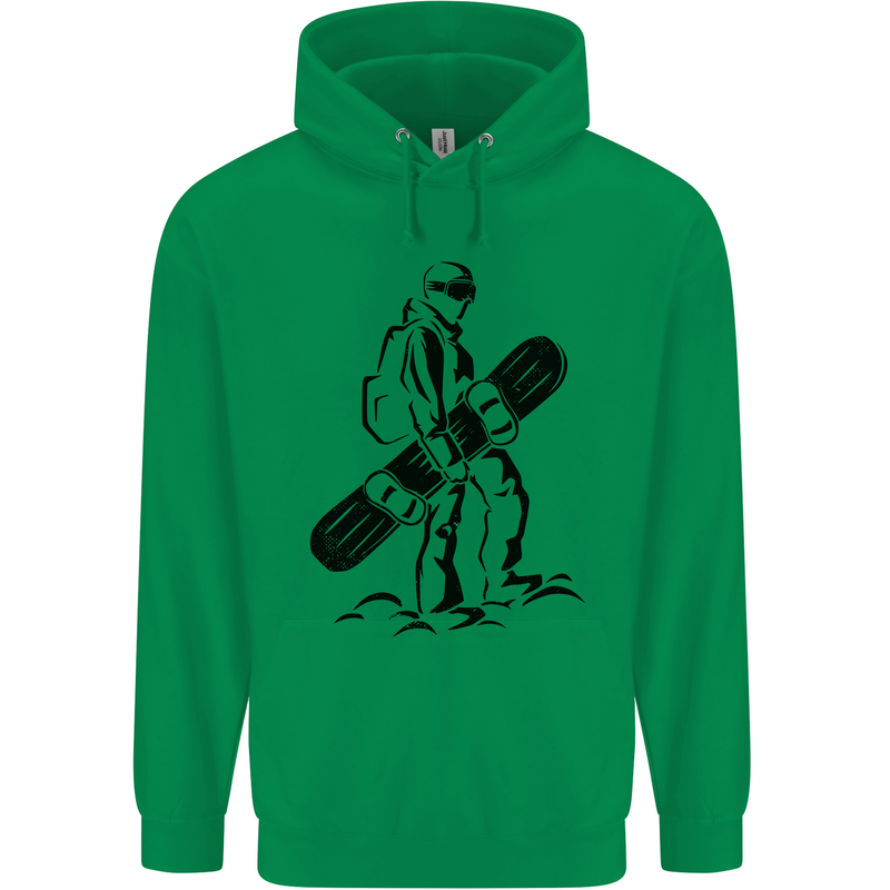 A Snowboarder Snowboarding Winter Sports Childrens Kids Hoodie Irish Green