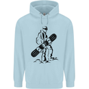 A Snowboarder Snowboarding Winter Sports Childrens Kids Hoodie Light Blue