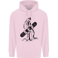 A Snowboarder Snowboarding Winter Sports Childrens Kids Hoodie Light Pink