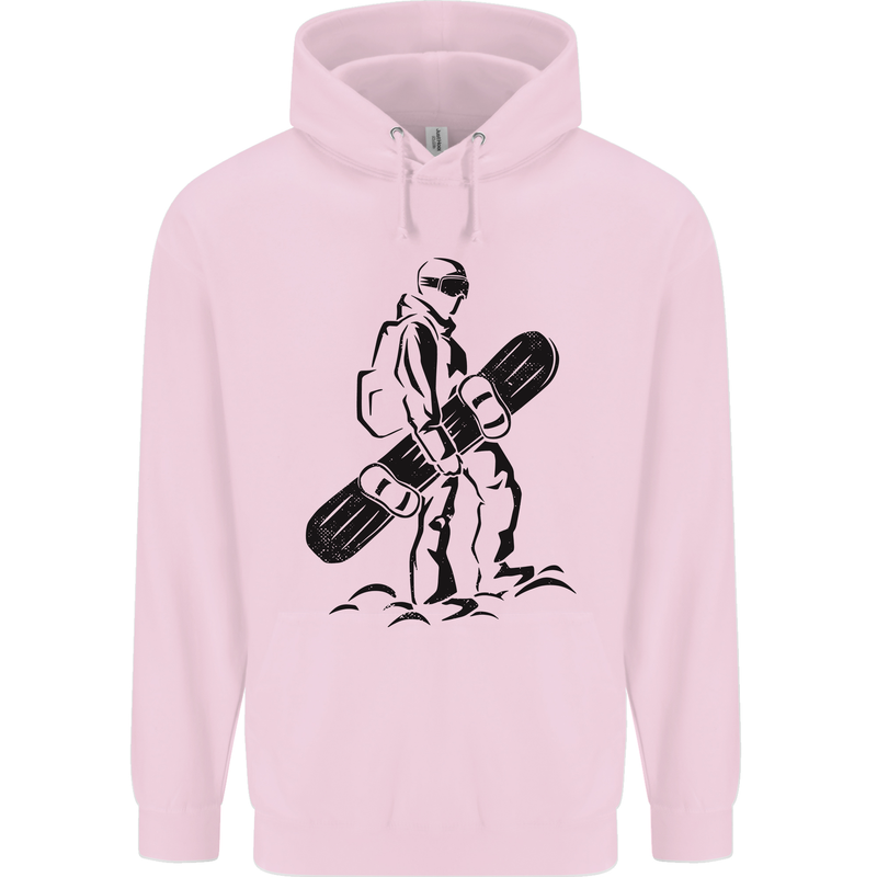 A Snowboarder Snowboarding Winter Sports Childrens Kids Hoodie Light Pink