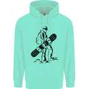 A Snowboarder Snowboarding Winter Sports Childrens Kids Hoodie Peppermint