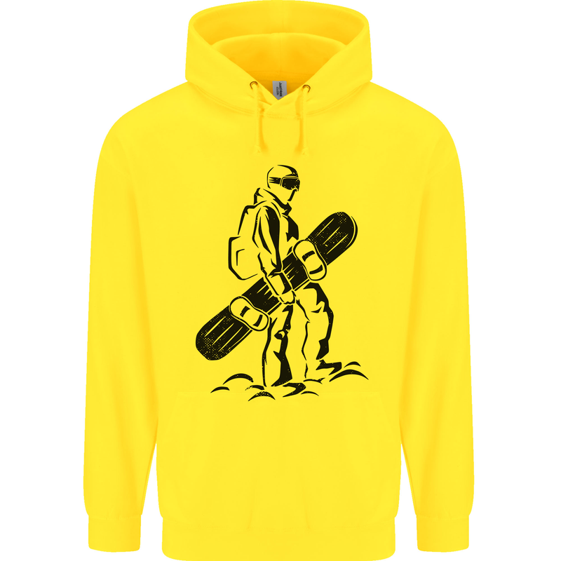 A Snowboarder Snowboarding Winter Sports Childrens Kids Hoodie Yellow