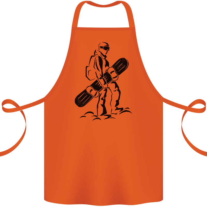 A Snowboarder Snowboarding Winter Sports Cotton Apron 100% Organic Orange