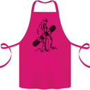 A Snowboarder Snowboarding Winter Sports Cotton Apron 100% Organic Pink