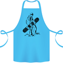 A Snowboarder Snowboarding Winter Sports Cotton Apron 100% Organic Turquoise