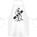 A Snowboarder Snowboarding Winter Sports Cotton Apron 100% Organic White