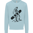 A Snowboarder Snowboarding Winter Sports Kids Sweatshirt Jumper Light Blue
