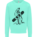A Snowboarder Snowboarding Winter Sports Kids Sweatshirt Jumper Peppermint