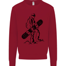 A Snowboarder Snowboarding Winter Sports Kids Sweatshirt Jumper Red