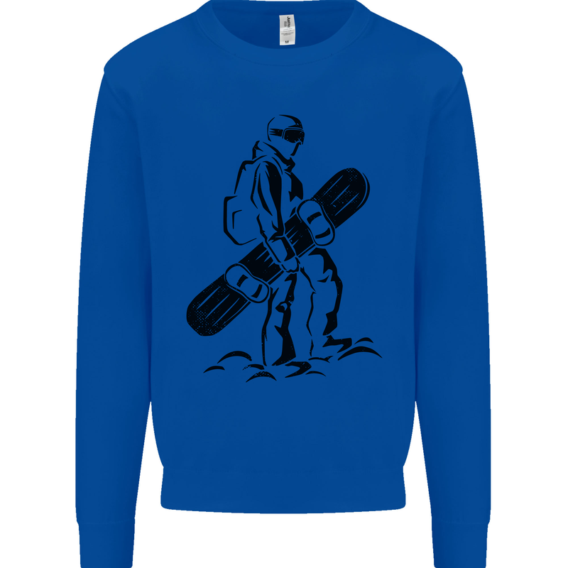 A Snowboarder Snowboarding Winter Sports Kids Sweatshirt Jumper Royal Blue