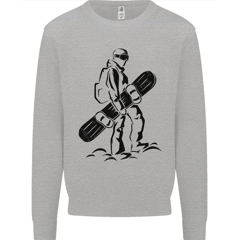 A Snowboarder Snowboarding Winter Sports Kids Sweatshirt Jumper Sports Grey