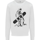 A Snowboarder Snowboarding Winter Sports Kids Sweatshirt Jumper White