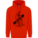 A Snowboarder Snowboarding Winter Sports Mens 80% Cotton Hoodie Bright Red