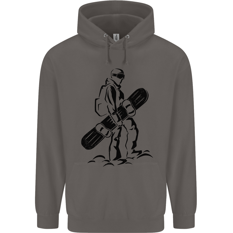 A Snowboarder Snowboarding Winter Sports Mens 80% Cotton Hoodie Charcoal