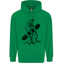 A Snowboarder Snowboarding Winter Sports Mens 80% Cotton Hoodie Irish Green