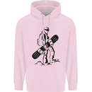A Snowboarder Snowboarding Winter Sports Mens 80% Cotton Hoodie Light Pink